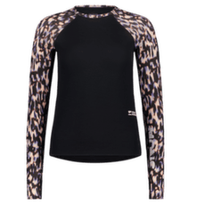 Tričko dlhý rukáv Mons Royale Bella Merino Long Sleeve Women Rock Leopard/Black