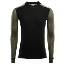 Tričko dlhý rukáv Aclima WoolNet Hiking Crew Neck shirt Men Jet Black / Olive Night / Dill