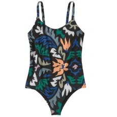 Plavky Patagonia Sunny Tide 1pc Swimsuit Women Kaleido Bloom: Black