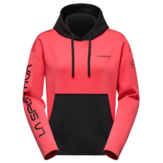 Mikina La Sportiva PODIUM HOODY BIG LOGO Women Black/Hibiscus