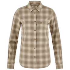 Košeľa dlhý rukáv Fjällräven Övik Flannel Shirt Women Chalk White-Suede Brown