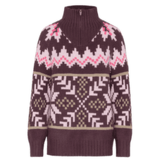 Sveter Kari Traa AMELIA KNIT COCOA/COCOA POWDER