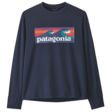 Tričko dlhý rukáv Patagonia Long-Sleeved Cap Silkweight T-Shirt Kids Boardshort Logo: New Navy