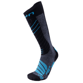 Podkolienky UYN Ski Comfort Fit Men Medium Grey Melange/Azure