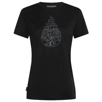 Tričko krátky rukáv Icebreaker Merino 150 Tech Lite III SS Tee Hike Path Women BLACK