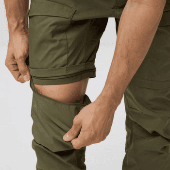 Nohavice Fjällräven ABISKO HYBRID TRAIL TROUSERS ZIP-OFF MEN Laurel Green