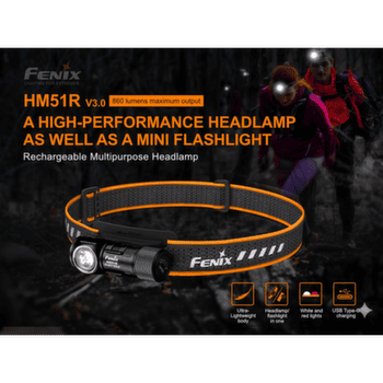 Čelovka Fenix HM51R Ruby V3.0 - all black