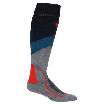 Podkolienky Icebreaker Ski + Medium OTC Glades Men Twister HTHR/Fathom HTHR/CHILI RED