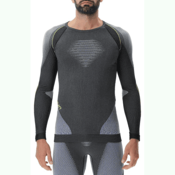Tričko dlhý rukáv UYN Evolutyon UW Shirt Melange Men Anthracite melange/Blue/Yellow Shiny