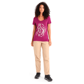 Tričko krátky rukáv Icebreaker Tech Lite II SS Scoop Tee Nature Celebration Women Midnight Navy