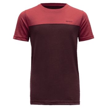 Tričko krátky rukáv Devold Norang Merino Tee JR 744B PORT/BEAUTY