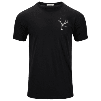 Tričko krátky rukáv Aclima LightWool Tee Print Horn Men Jet Black