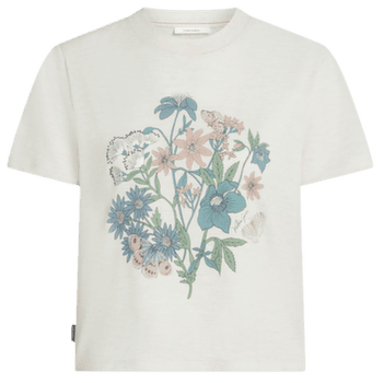 Tričko krátky rukáv Icebreaker Merino 150 Tech Lite SS Crop Tee NZ Flora Women ECRU HTHR