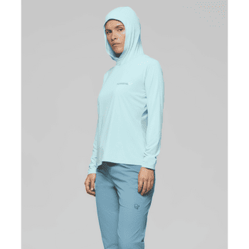 Tričko dlhý rukáv Norrona femund tech Hood Women Aqua Haze