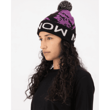 Čiapka Mons Royale Mtn Pixel Merino Pom Pom Beanie Purple Bolt / Black