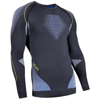 Tričko dlhý rukáv UYN Evolutyon UW Shirt Melange Men Anthracite melange/Blue/Yellow Shiny