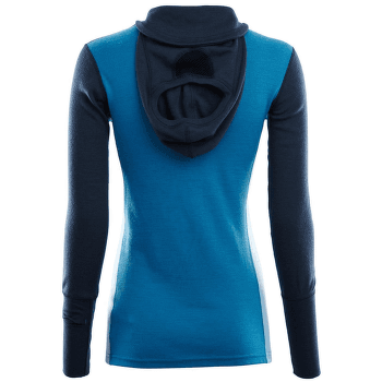 Mikina Aclima WarmWool Hood Sweater W/Zip Women Navy Blazer / Blue Sapphire / Azure Blue