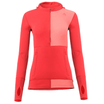 Mikina Aclima WarmWool Hood Sweater W/Zip Women Jester Red/Spiced Coral/Spiced Apple