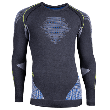 Tričko dlhý rukáv UYN Evolutyon UW Shirt Melange Men Anthracite melange/Blue/Yellow Shiny