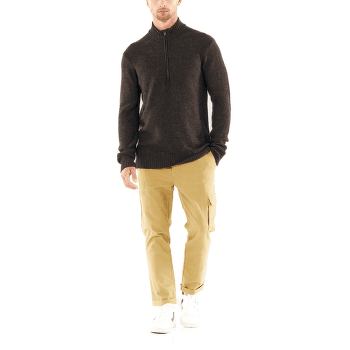 Pulóver (3/4 zapínanie) Icebreaker Waypoint LS Half Zip Men GRITSTNE HTHR/LDEN/BLK/S
