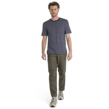 Tričko krátky rukáv Icebreaker Merino Drayden SS Tee Stripe Men MIDNIGHT NAVY/SNOW/S
