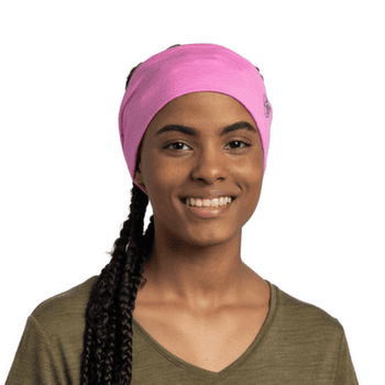 Čelenka Buff Lightweight Merino Wool Headband SOLID FLUOR FUCHSIA