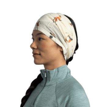 Šatka Buff MERINO LIGHTWEIGHT DIGITAL PRINTS TINSU ECRU