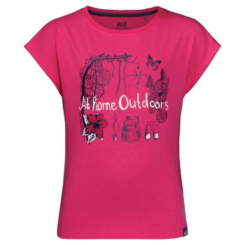 Tričko krátky rukáv Jack Wolfskin Brand T Girls tropic pink 2145