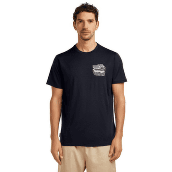 Tričko krátky rukáv Icebreaker Merino 150 Tech Lite SS Tee Evolving Layers Men Midnight Navy