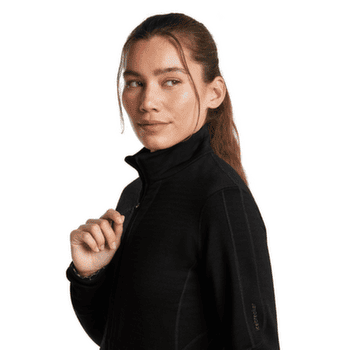 Mikina Icebreaker Merino 400 Realfleece™ Descender LS Zip Women BLACK