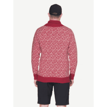 Sveter Devold Svalbard Refined High Neck 207A HINDBERRY/OFFWHITE