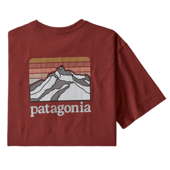 Tričko krátky rukáv Patagonia Line Logo Ridge Pocket Responsibili Tee Men Barn Red