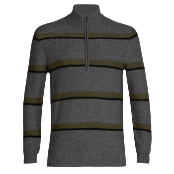 Pulóver (3/4 zapínanie) Icebreaker Waypoint LS Half Zip Men GRITSTNE HTHR/LDEN/BLK/S