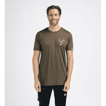 Tričko krátky rukáv Aclima LightWool Tee Print Horn Men Jet Black