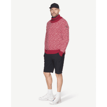 Sveter Devold Svalbard Refined High Neck 207A HINDBERRY/OFFWHITE