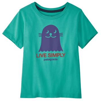 Tričko krátky rukáv Patagonia Regenerative Organic Certified Cotton Graphic T-Shirt Baby Live Simply Seal: Fresh Teal