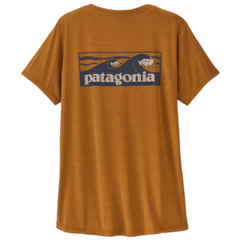 Tričko krátky rukáv Patagonia Cap Cool Daily Shirt - Boardshort Logo Women Cinnamon Brown - Dark Cinnamon Brown X-Dye