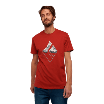 Tričko krátky rukáv Black Diamond Mountain Logo SS Tee Men Red Rock