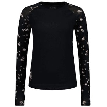 Tričko dlhý rukáv Mons Royale Bella Merino Air-Con LS Women Black Daisy