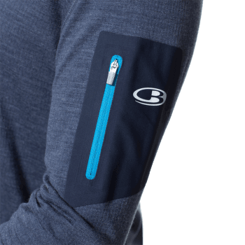 Tričko dlhý rukáv Icebreaker Compass LS Half Zip Hood Men (102225) Fanthom HTHR/Fanthom HTHR/Cyan