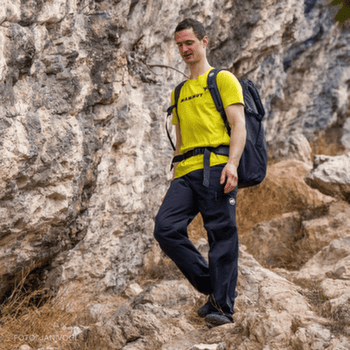 Nohavice Mammut SENDER CLIMBING PANTS MEN 3818 dark mammut red
