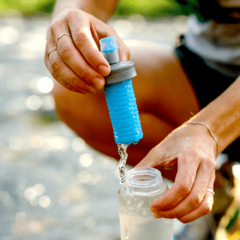 Fľaša Hydrapak ULTRAFLASK + 500ml FILTER KIT Clear