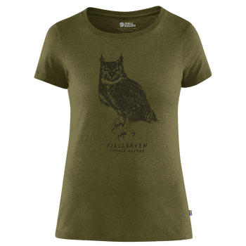 Tričko krátky rukáv Fjällräven Owl Print T-Shirt Women Green
