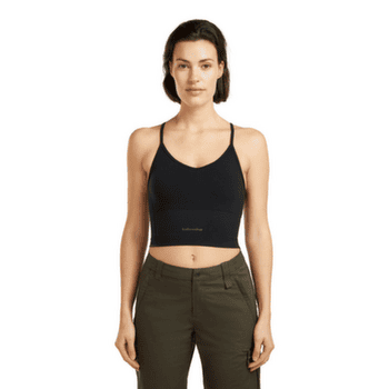 Podprsenka Icebreaker Merino Blend 260 Seamless Rib Strappy Tank Women BLACK
