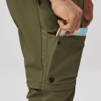 Nohavice Fjällräven ABISKO HYBRID TRAIL TROUSERS ZIP-OFF MEN Laurel Green