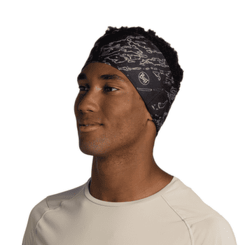 Čelenka Buff Coolnet UV Wide Headband ANTER BLACK