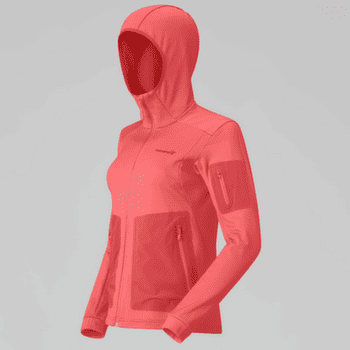 Mikina Norrona falketind warm2 stretch Hood Women Deep Sea Coral/Baked Apple