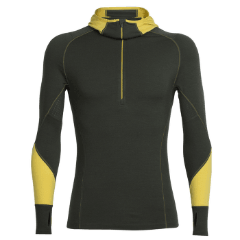 Mikina Icebreaker Winter Zone LS Half Zip Hood Men Kale/Sulfur/Sulfur