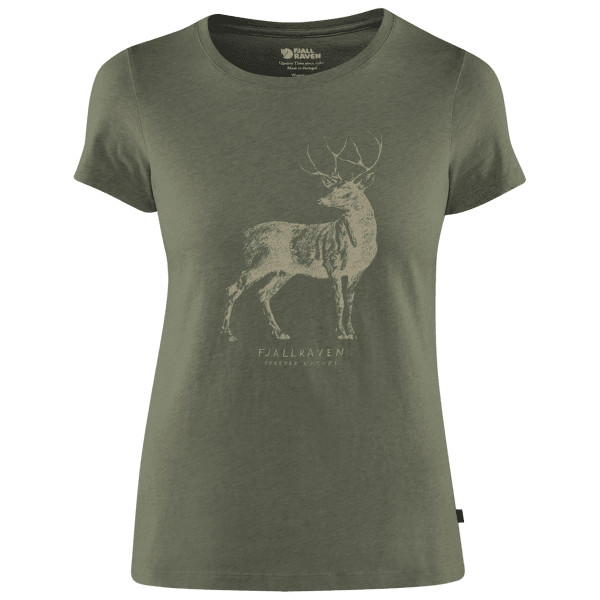Tričko krátky rukáv Fjällräven Deer Print T-shirt Women Tarmac