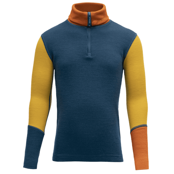 Tričko dlhý rukáv Devold Expedition Merino Zip Neck Kid 422A Flood